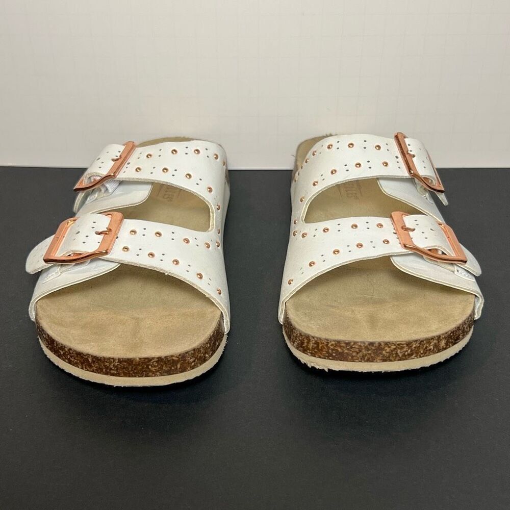 Girls SEYCHELLES Studded White Buckle Strap Sandals / Size 3 - Picture 2 of 8